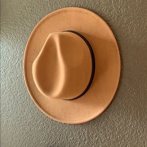 Tan, felt wide brimmed hat
